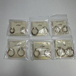 NEW LOT X 6 Ear Sense Nickel Free Hypo Allergenic Goldtone Hoop Earrings GIFT